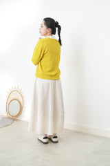 Mustard soft cardigan in v neck