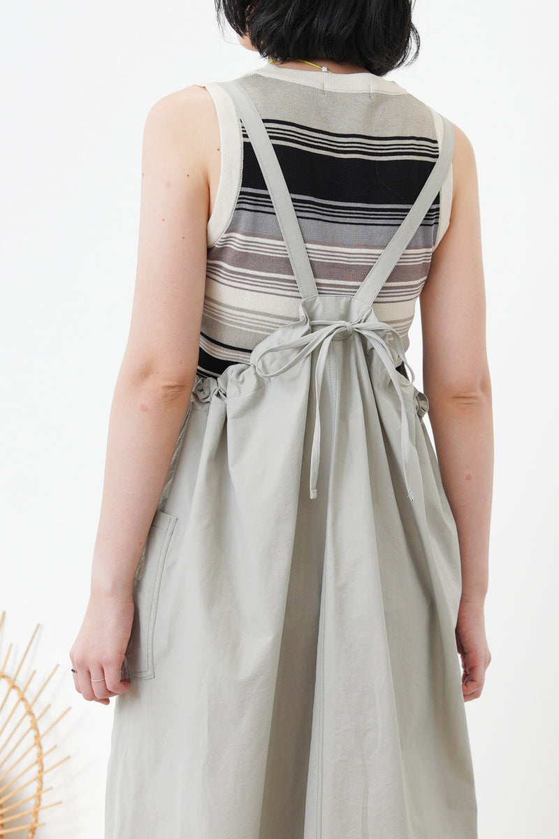 Grey cargo overall w/ adjustable detail back