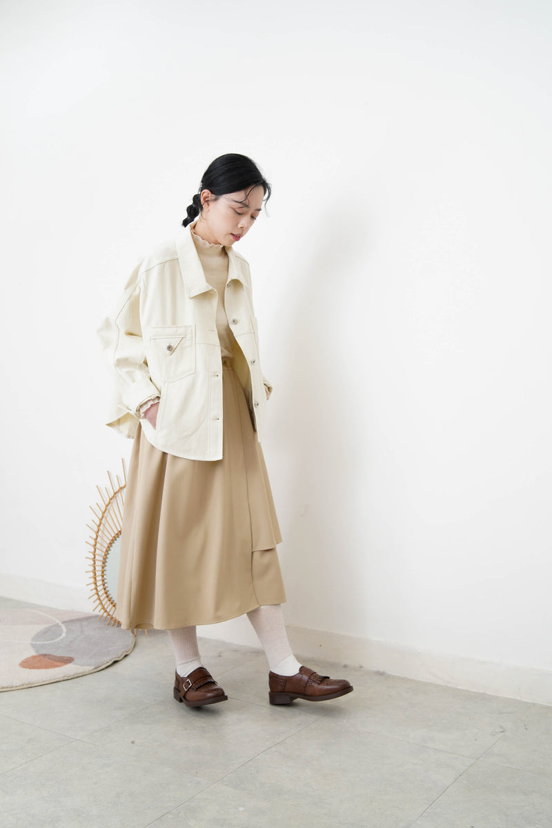 Beige jacket w/ detail pockets