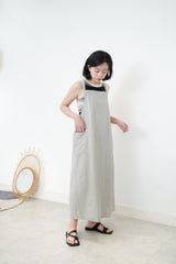 Grey cargo overall w/ adjustable detail back