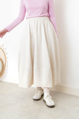 Off white balloon skirt w/ texture