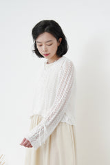 White net crochet top