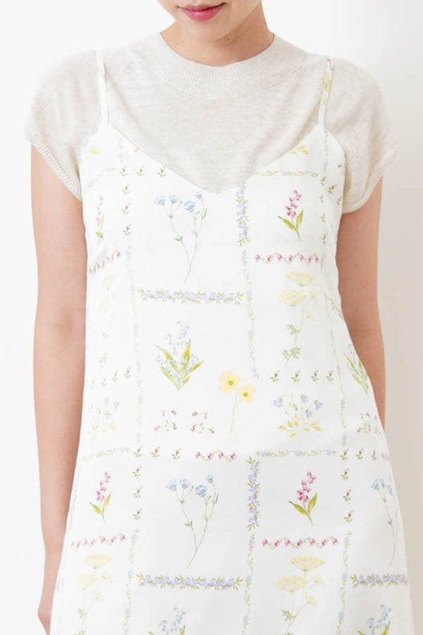 White flower cami dress