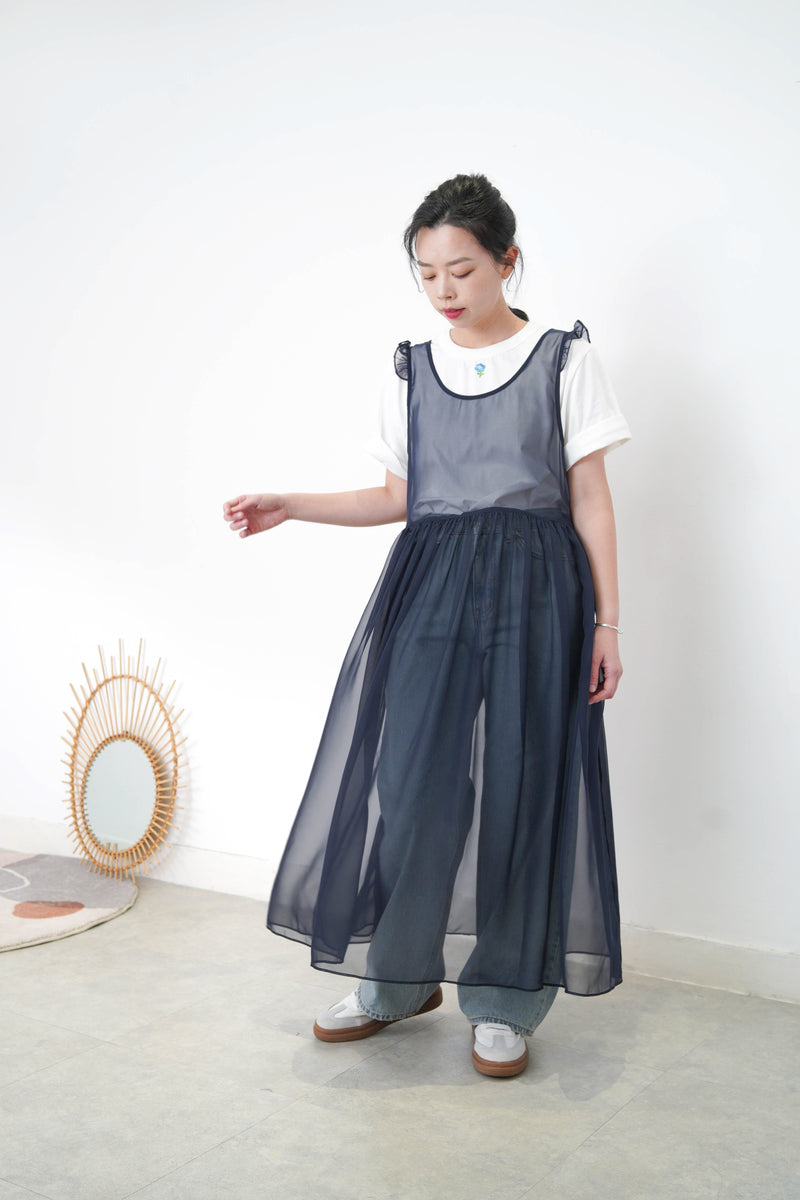 Navy chiffon dress