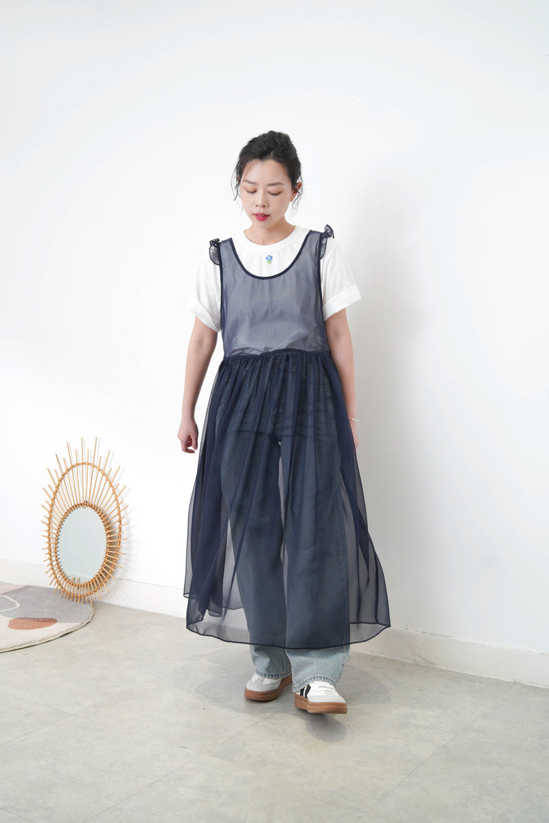 Navy chiffon dress