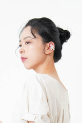 Flower beads ear cuff
