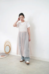 Dusty pink chiffon dress