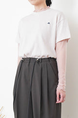 Charcoal smooth trousers w/ waist strings