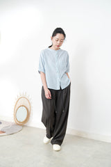 Blue shirt w/ detail pleats buttons