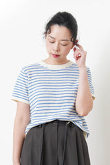 blue stripes summer knit top