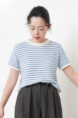 blue stripes summer knit top