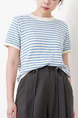 blue stripes summer knit top