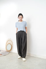 blue stripes summer knit top