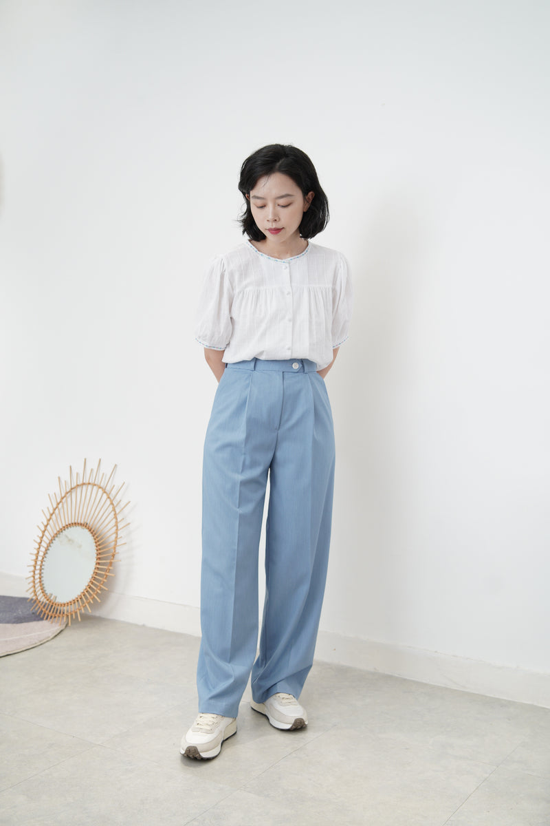 Light blue straight cut trousers