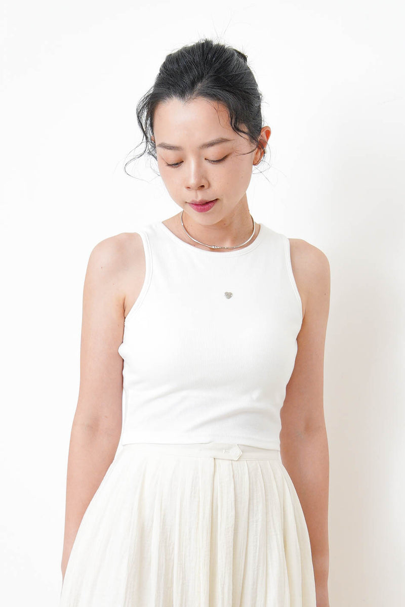 White vest with inner bra pad