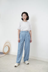 Light blue straight cut trousers