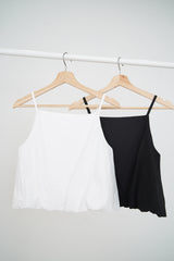 White cami square neck cami / balloon hem