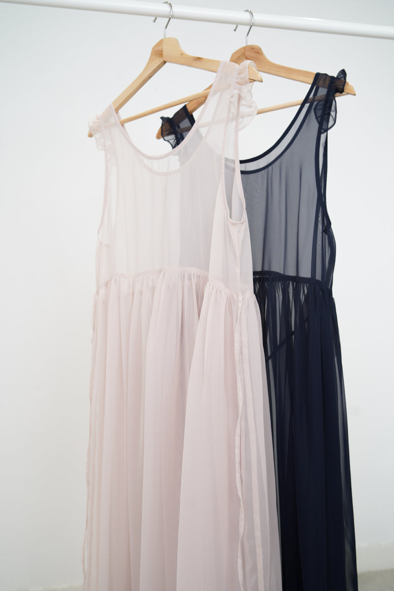 Navy chiffon dress