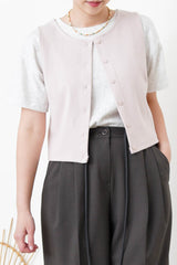 dusty pink crop vest