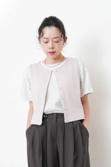 dusty pink crop vest