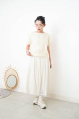 Ivory soft pleats skirt