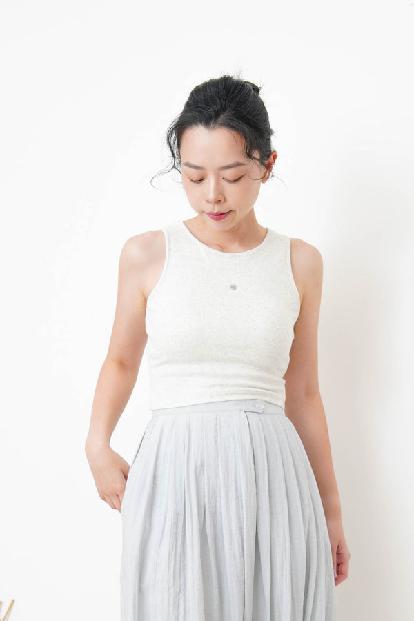 Oatmeal vest with inner bra pad