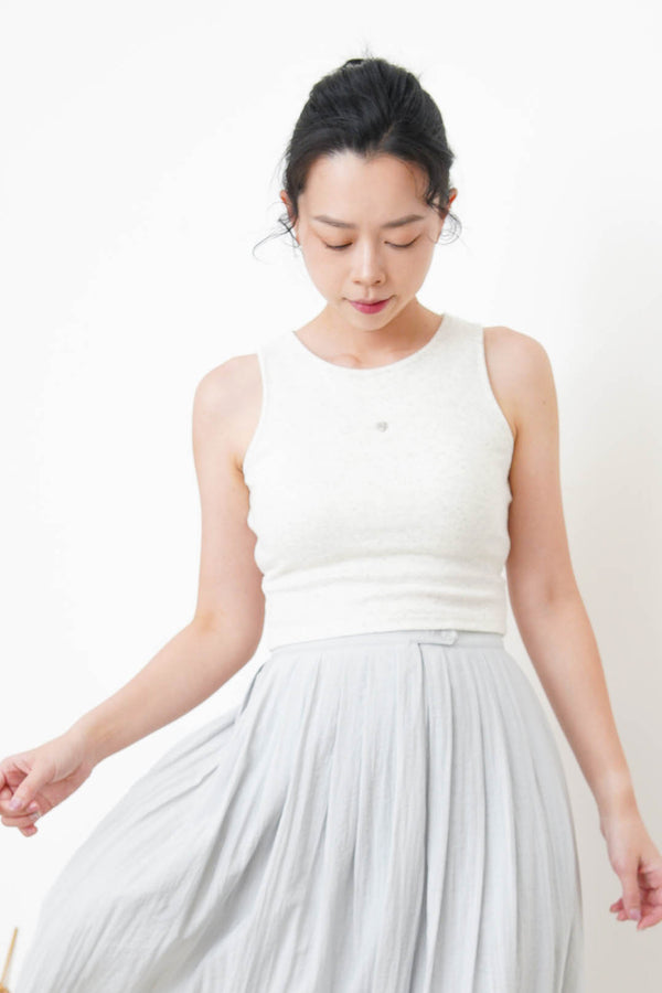 Oatmeal vest with inner bra pad