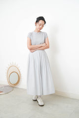 Grey blue soft pleats skirt