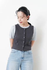 charcoal grey crop vest