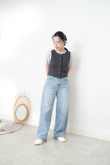 charcoal grey crop vest