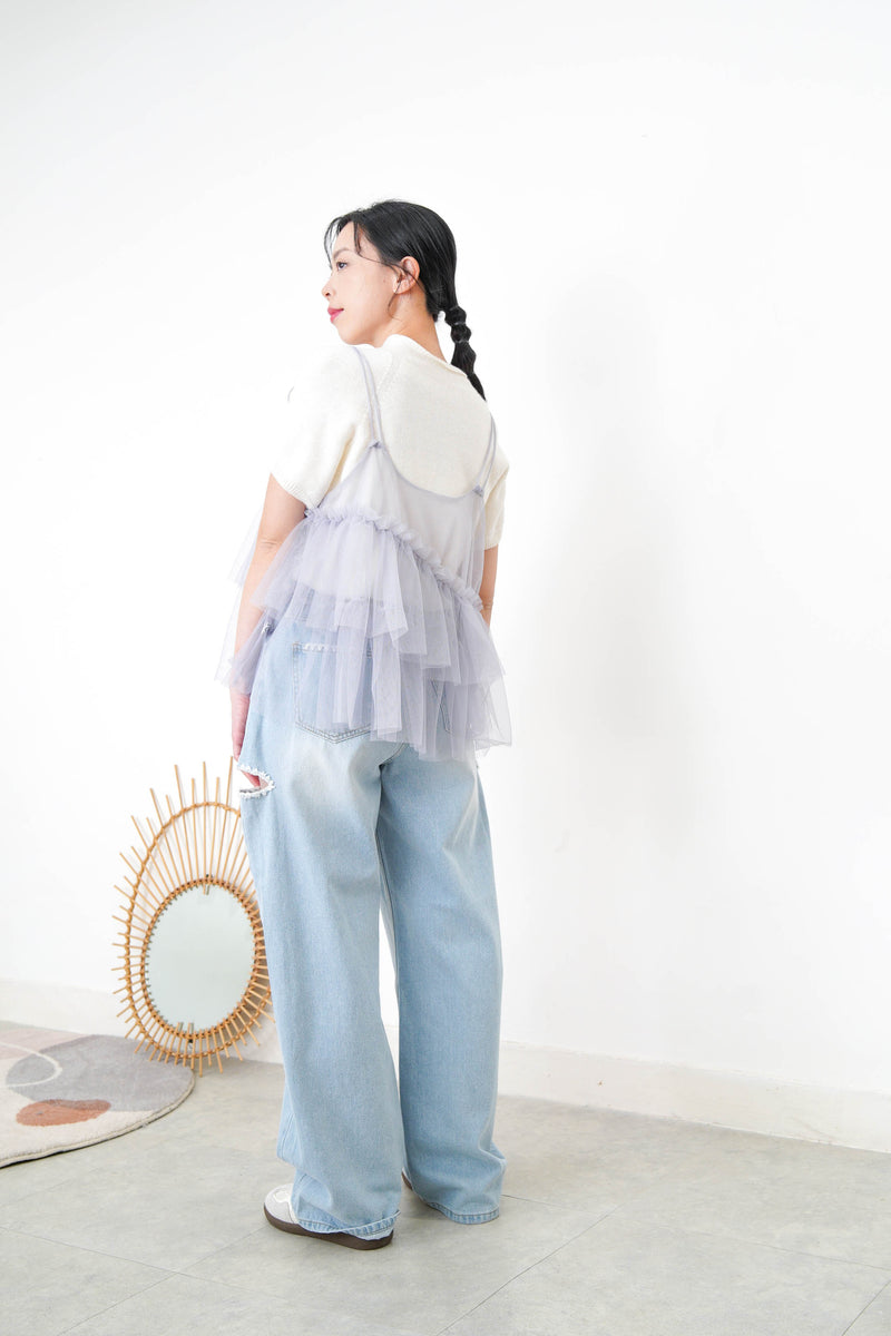 Ivory stand collar knit top