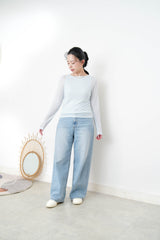 Baby blue double layering top