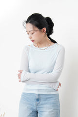 Baby blue double layering top