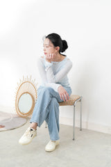 Baby blue double layering top