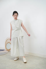 Mint vest in pleats waist