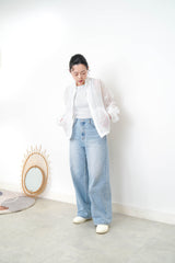 white mesh jacket with detail floral embroidery