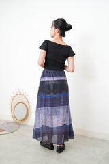 Black boat neck top w/ peplum sleeves