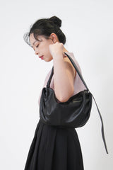 3 ways premium leather bag in moon shape