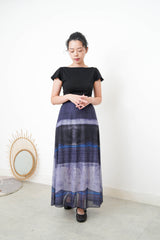 Black boat neck top w/ peplum sleeves