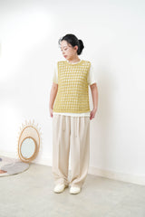 Yellow crochet vest