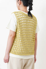 Yellow crochet vest