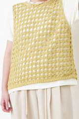 Yellow crochet vest
