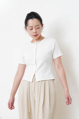 White button crop top