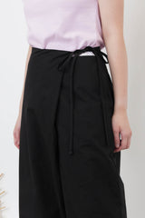 Black overlap trousers w/ strings