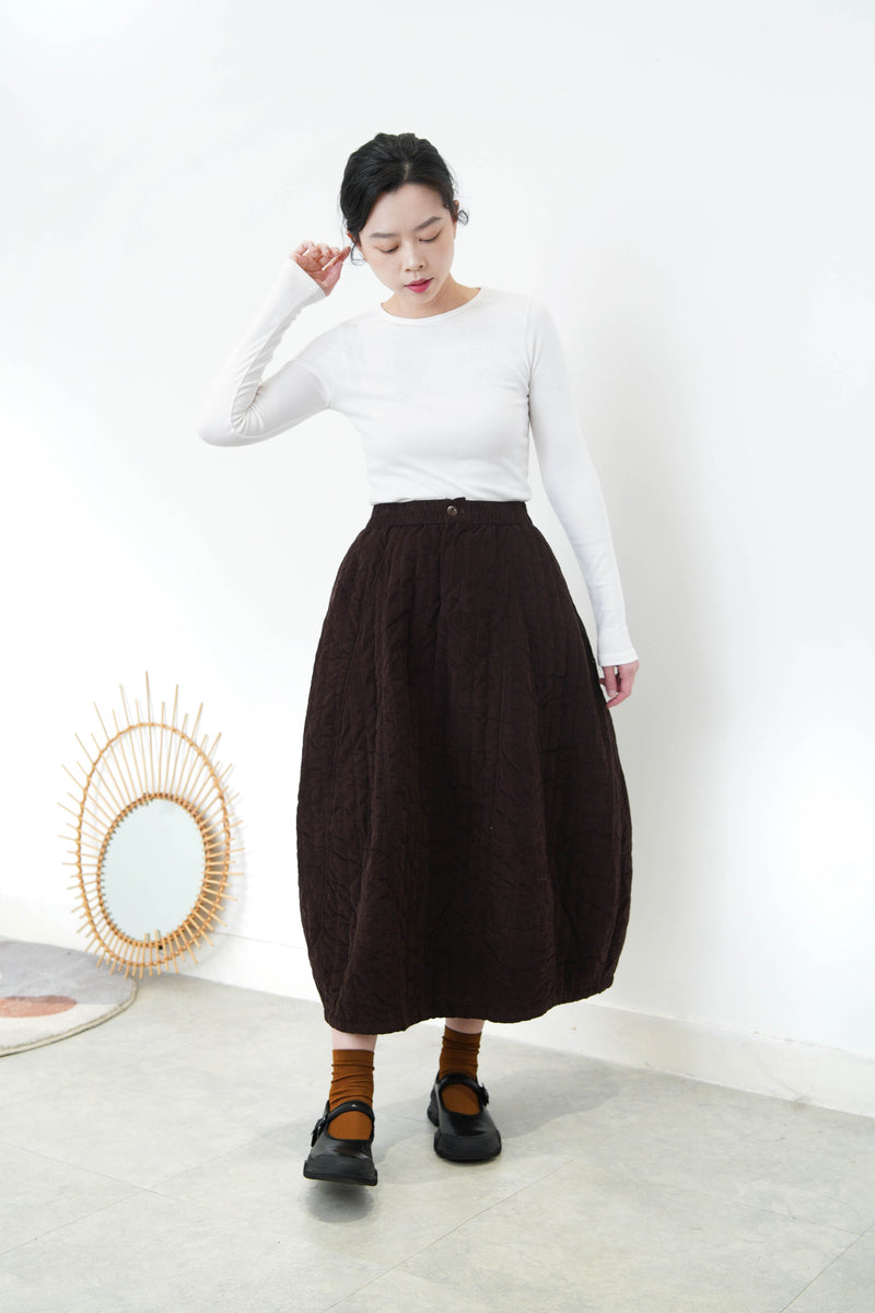 Brown padded ballon skirt