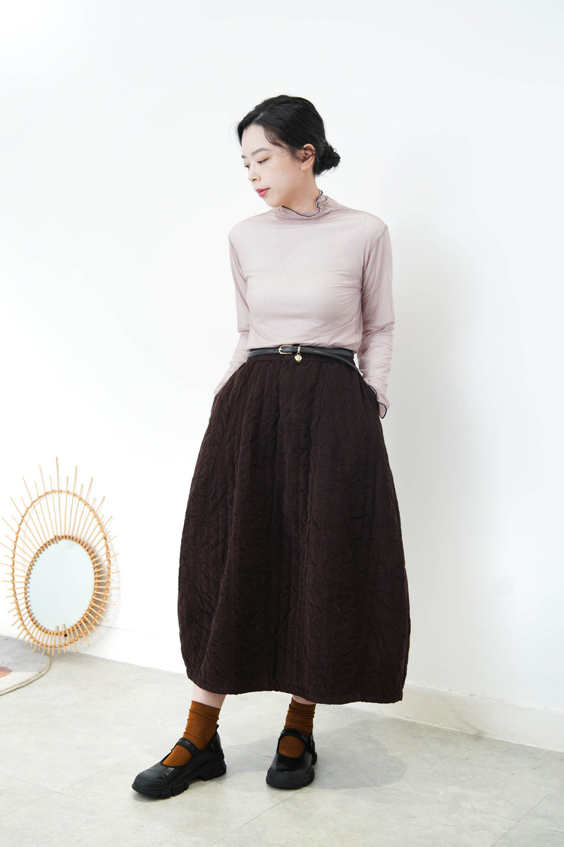 Brown padded ballon skirt