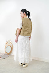Beige vest w/ lace outlined details