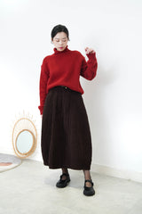 Wine stand collar sweater