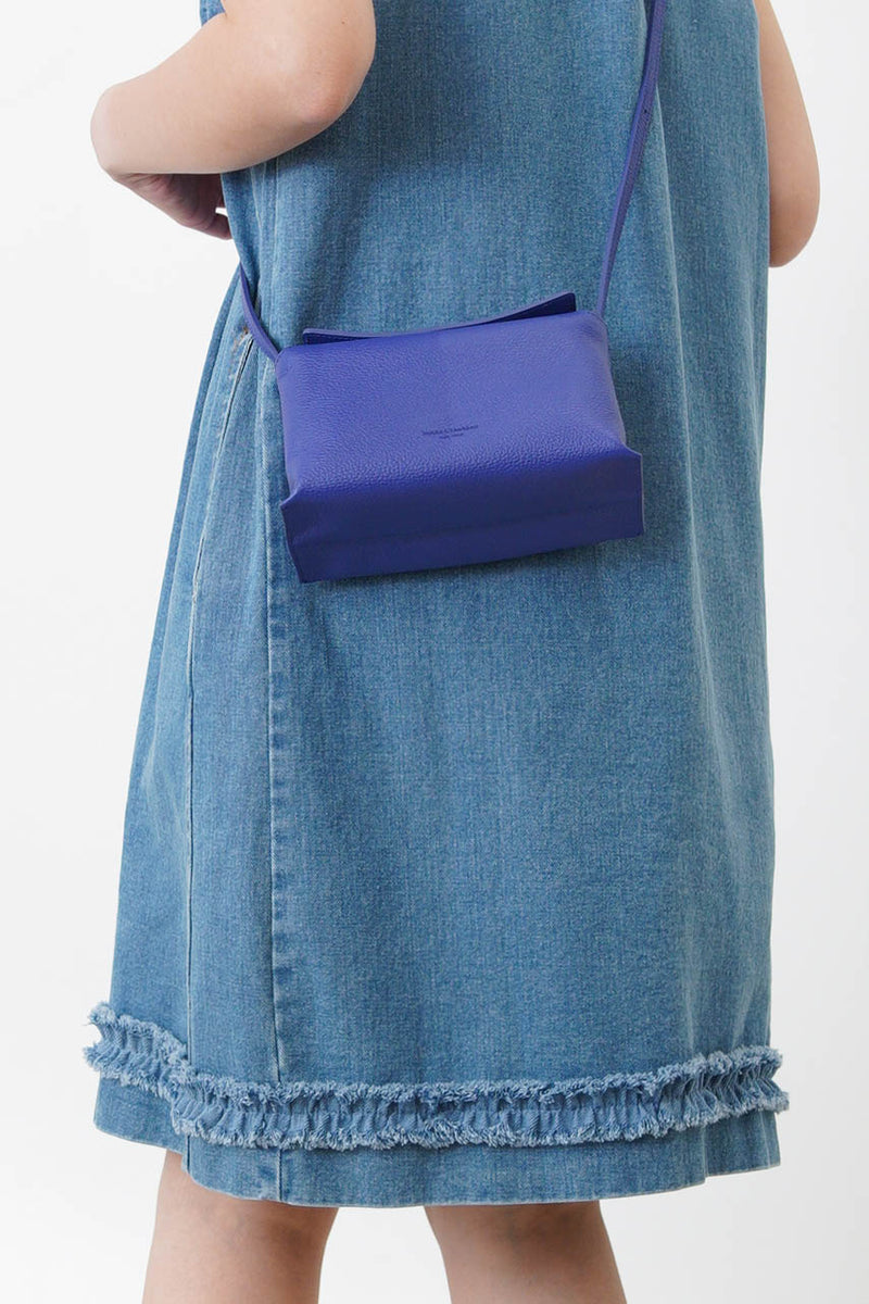 2 ways purple pillow bag w/ premium leather