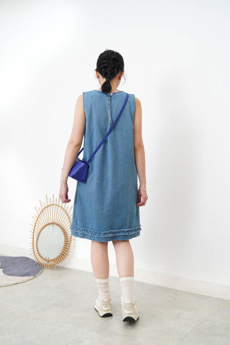 2 ways purple pillow bag w/ premium leather